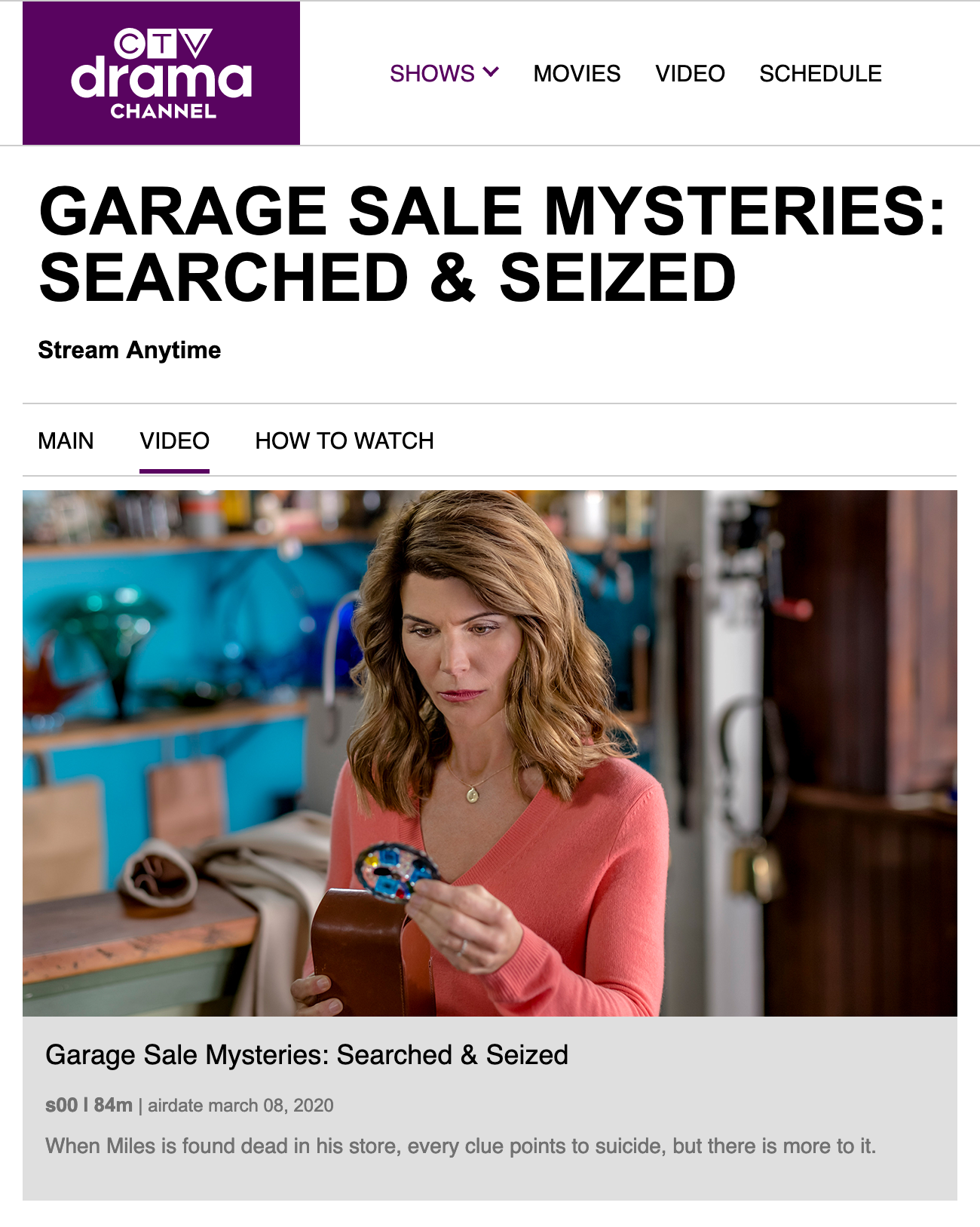 GARAGE SALE MYSTERIES #16 (Searched & Seized): Airing on CTV Drama
