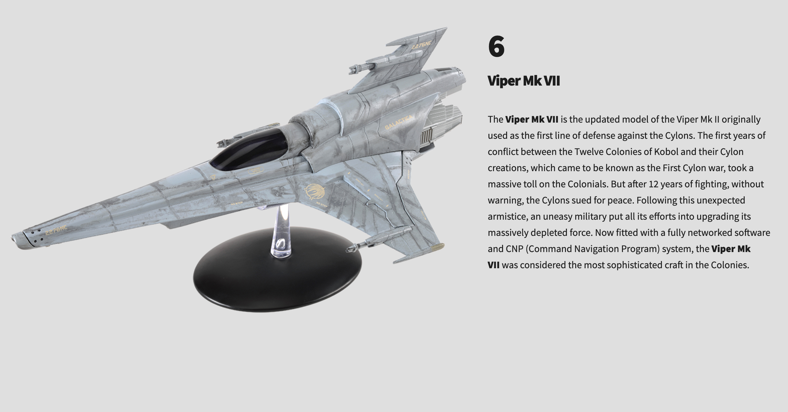 Battlestar Galactica Ships Collection #6 Viper Mark VII 